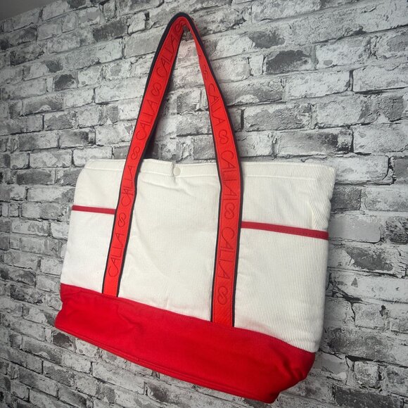 NWT CALIA Women's Anniversary Cord Tote Bag Cloud Cover Red White ONE SIZE - Picture 9 of 16